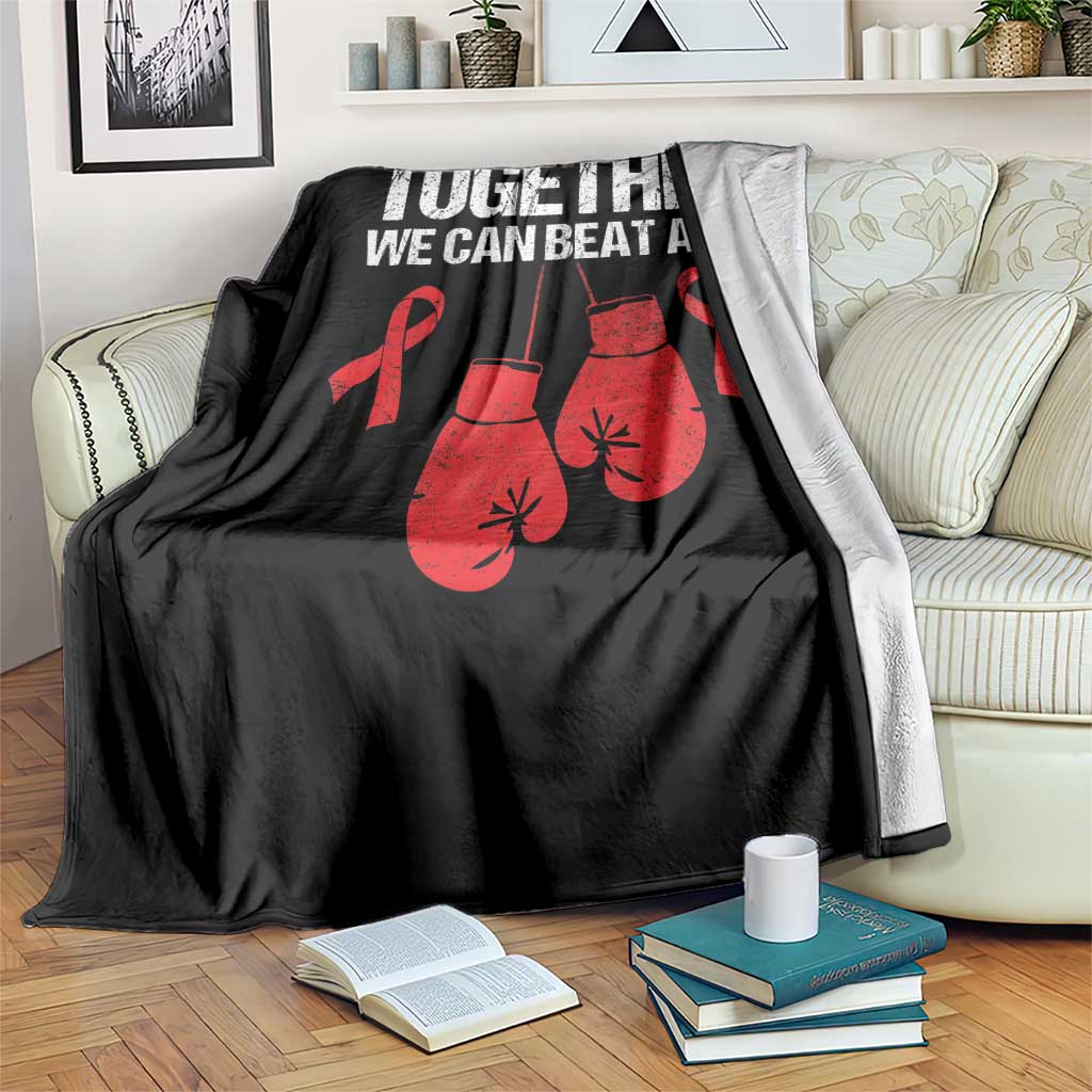 Together We Can Beat AIDS Throw Blanket Boxing HIV Awareness Gift - Wonder Print Shop
