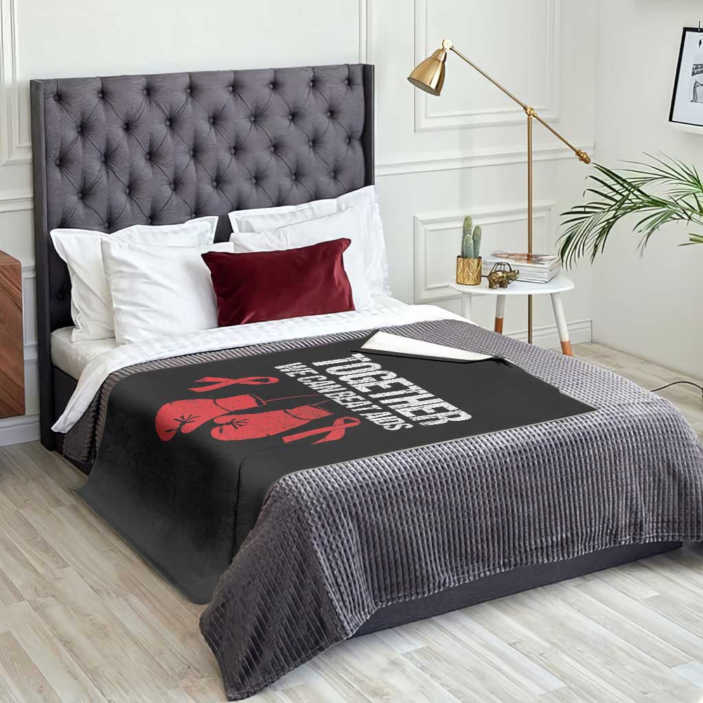 Together We Can Beat AIDS Throw Blanket Boxing HIV Awareness Gift - Wonder Print Shop