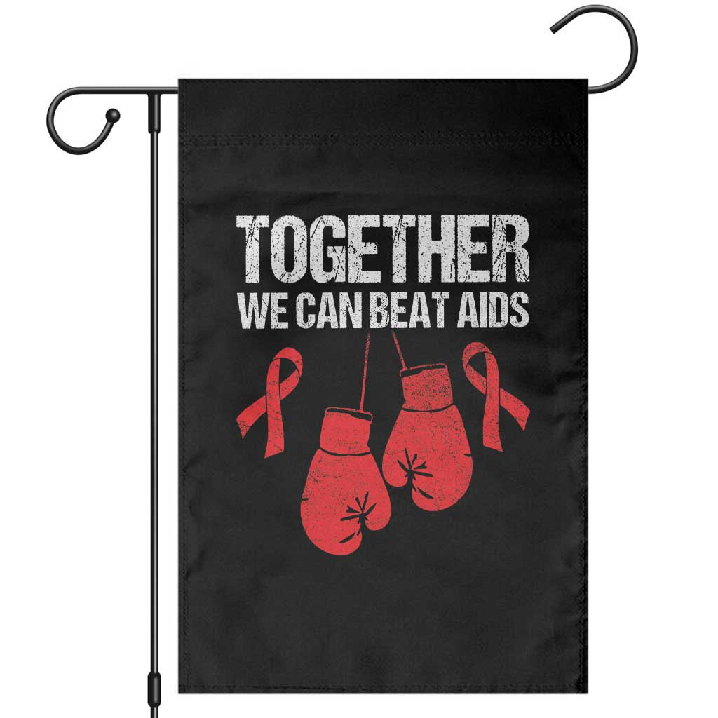 Together We Can Beat AIDS Garden Flag Boxing HIV Awareness Gift - Wonder Print Shop