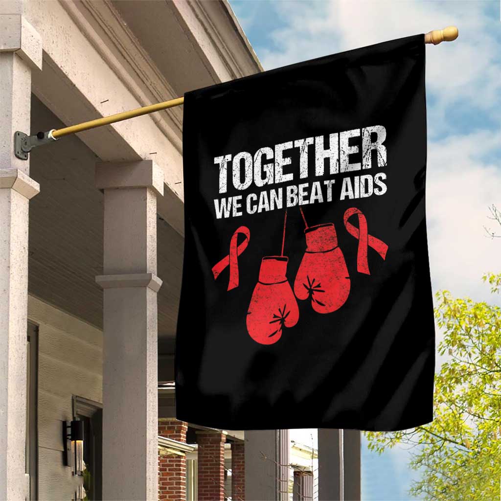 Together We Can Beat AIDS Garden Flag Boxing HIV Awareness Gift - Wonder Print Shop