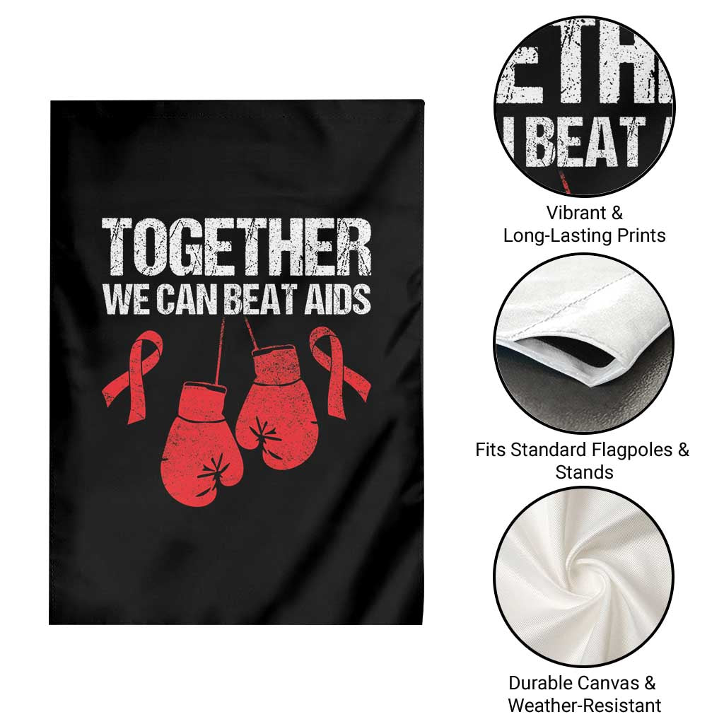 Together We Can Beat AIDS Garden Flag Boxing HIV Awareness Gift - Wonder Print Shop