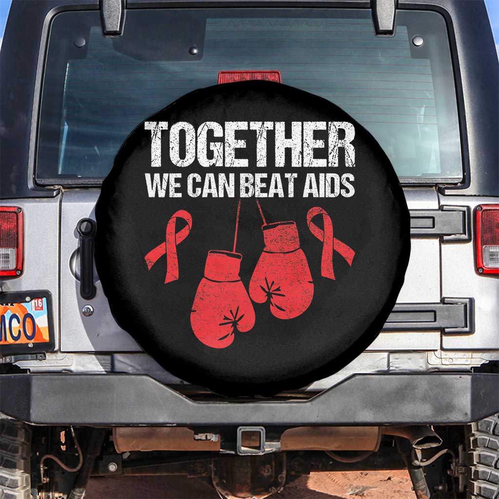 Together We Can Beat AIDS Spare Tire Cover Boxing HIV Awareness Gift - Wonder Print Shop