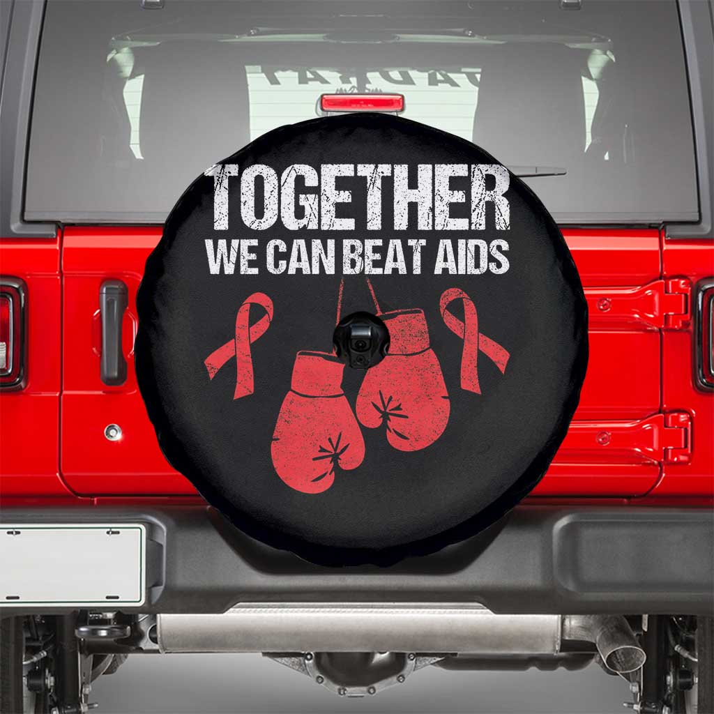 Together We Can Beat AIDS Spare Tire Cover Boxing HIV Awareness Gift - Wonder Print Shop