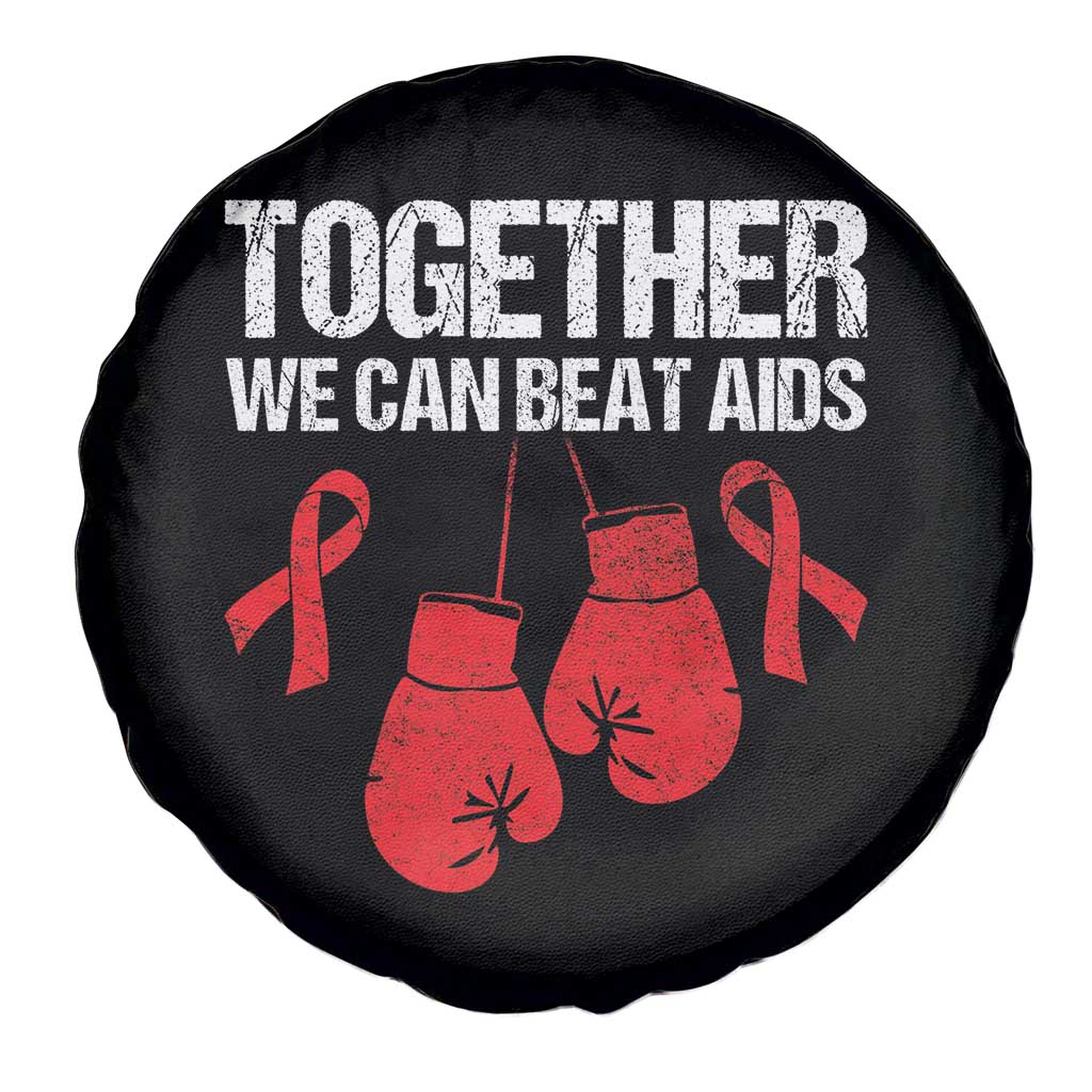 Together We Can Beat AIDS Spare Tire Cover Boxing HIV Awareness Gift - Wonder Print Shop