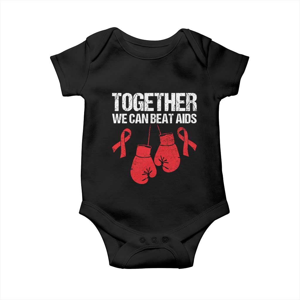 Together We Can Beat AIDS Baby Onesie Boxing HIV Awareness Gift - Wonder Print Shop