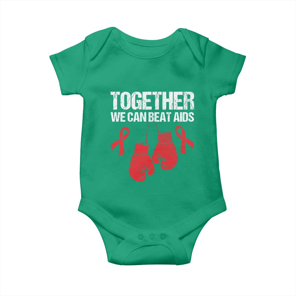 Together We Can Beat AIDS Baby Onesie Boxing HIV Awareness Gift - Wonder Print Shop