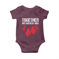 Together We Can Beat AIDS Baby Onesie Boxing HIV Awareness Gift - Wonder Print Shop