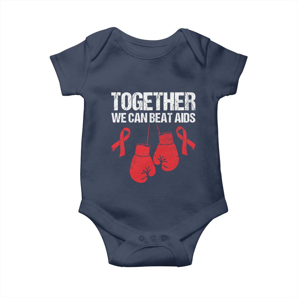 Together We Can Beat AIDS Baby Onesie Boxing HIV Awareness Gift - Wonder Print Shop