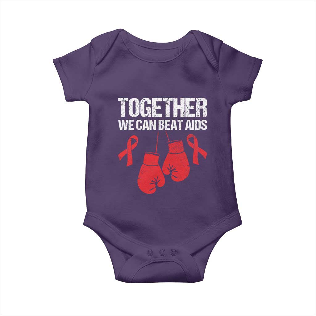 Together We Can Beat AIDS Baby Onesie Boxing HIV Awareness Gift - Wonder Print Shop