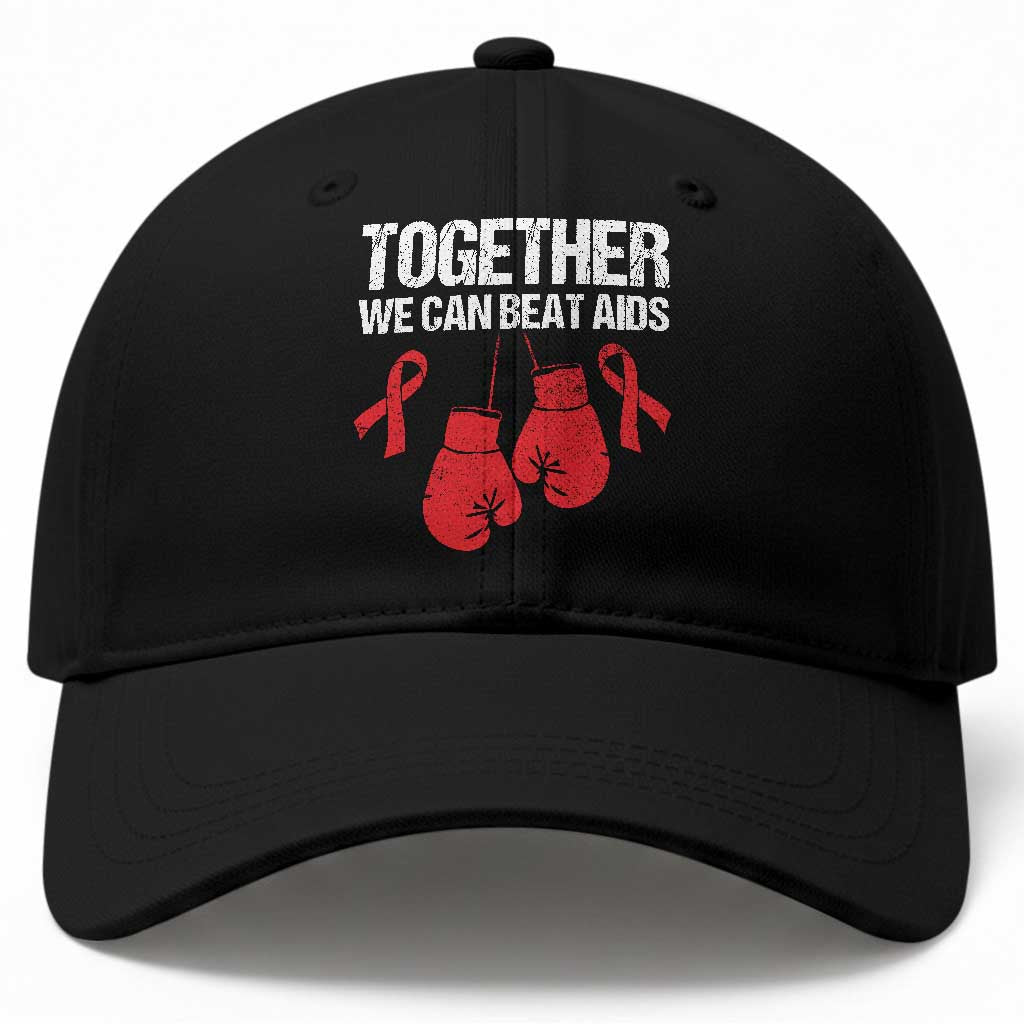 Together We Can Beat AIDS Baseball Cap Boxing HIV Awareness Gift