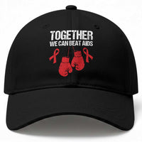 Together We Can Beat AIDS Baseball Cap Boxing HIV Awareness Gift