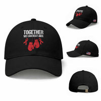 Together We Can Beat AIDS Baseball Cap Boxing HIV Awareness Gift