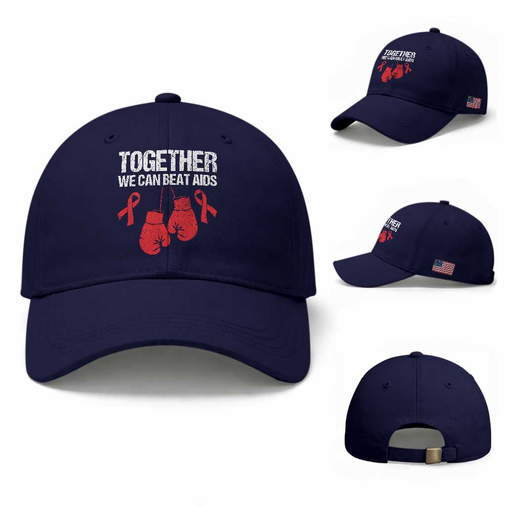Together We Can Beat AIDS Baseball Cap Boxing HIV Awareness Gift