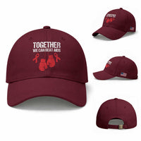 Together We Can Beat AIDS Baseball Cap Boxing HIV Awareness Gift