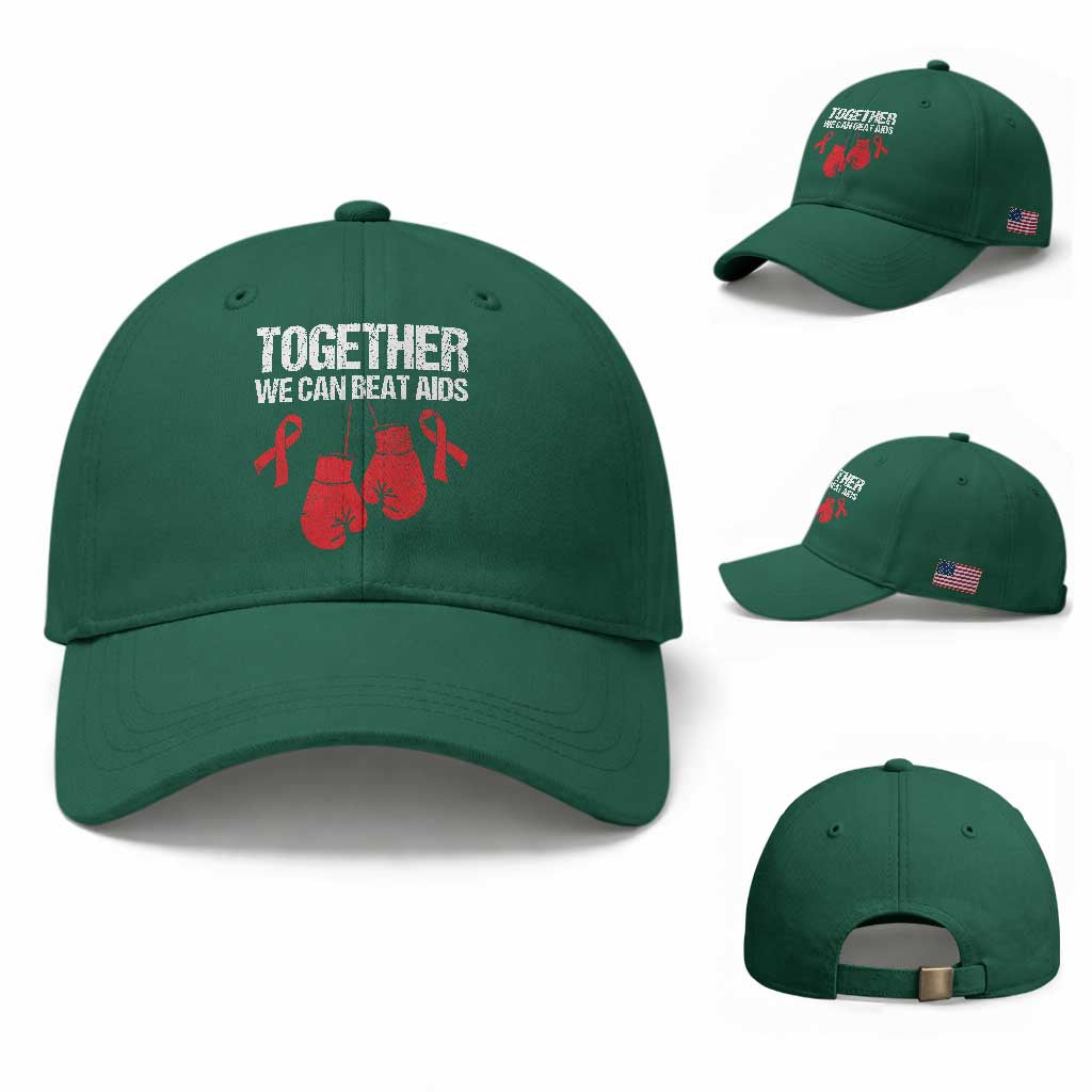 Together We Can Beat AIDS Baseball Cap Boxing HIV Awareness Gift