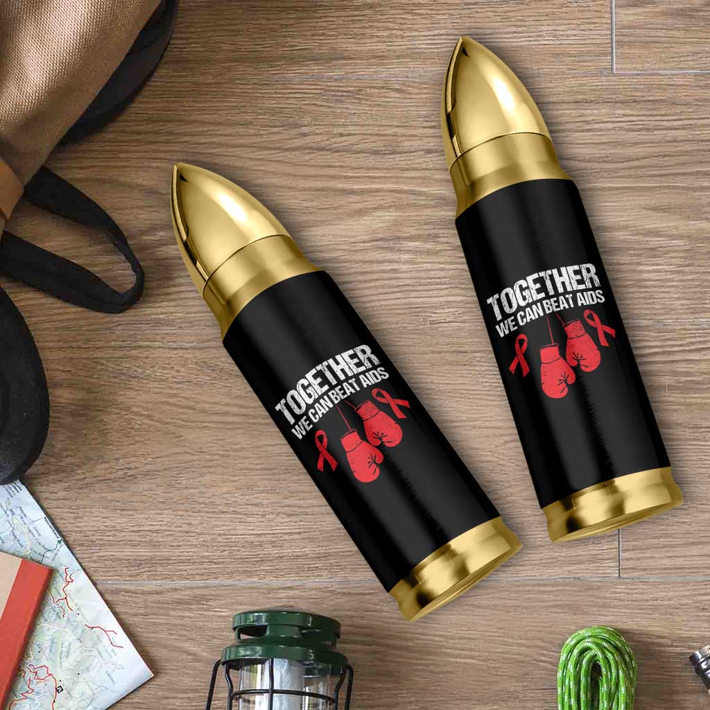 Together We Can Beat AIDS Bullet Tumbler Boxing HIV Awareness Gift - Wonder Print Shop