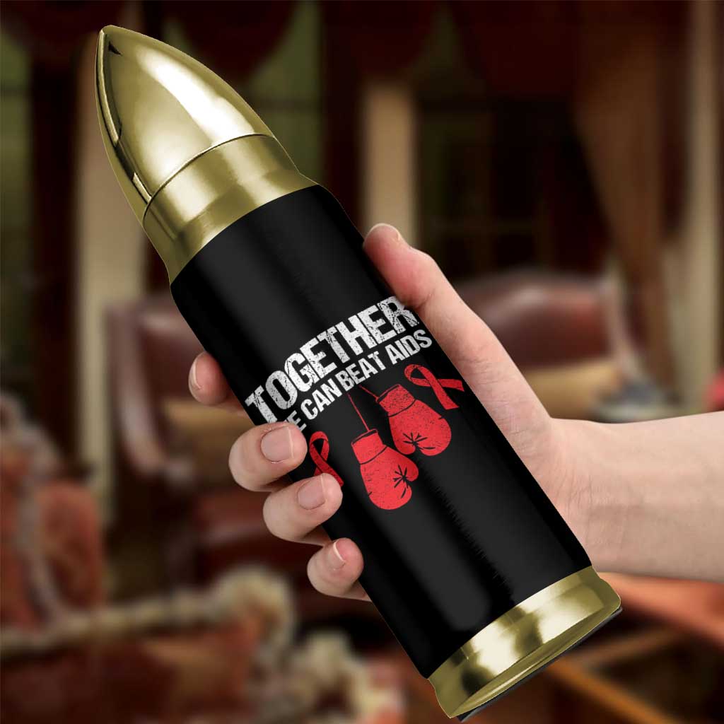Together We Can Beat AIDS Bullet Tumbler Boxing HIV Awareness Gift - Wonder Print Shop