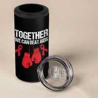 Together We Can Beat AIDS 4 in 1 Can Cooler Tumbler Boxing HIV Awareness Gift - Wonder Print Shop