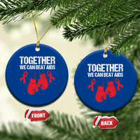 Together We Can Beat AIDS Ceramic Ornament Boxing HIV Awareness Gift - Wonder Print Shop