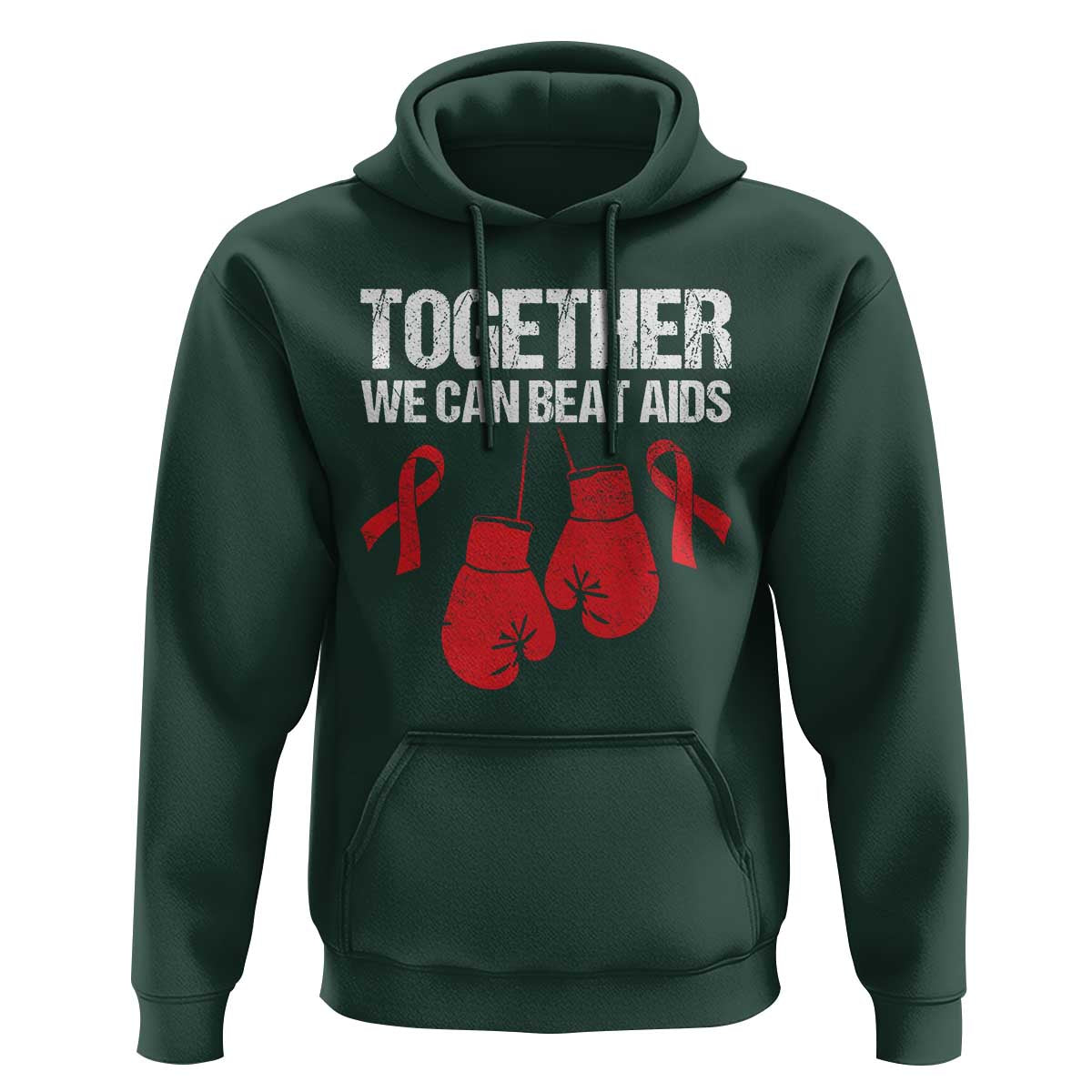 Together We Can Beat AIDS Hoodie Boxing HIV Awareness Gift - Wonder Print Shop
