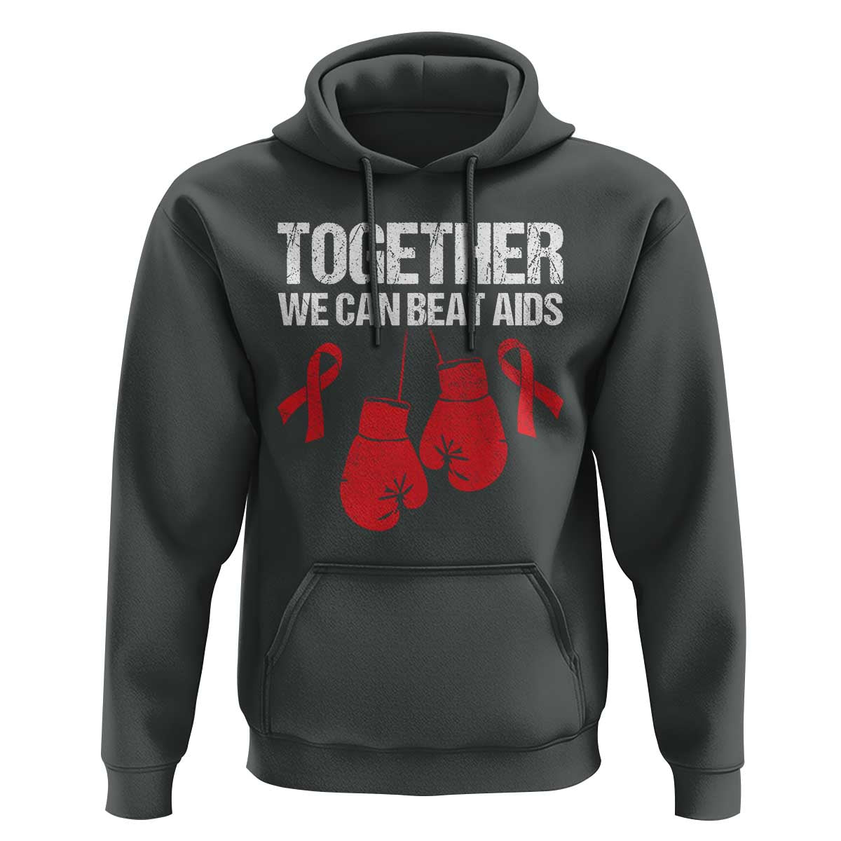 Together We Can Beat AIDS Hoodie Boxing HIV Awareness Gift - Wonder Print Shop
