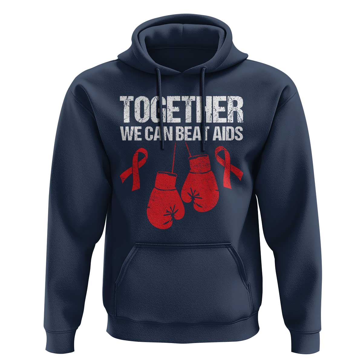 Together We Can Beat AIDS Hoodie Boxing HIV Awareness Gift - Wonder Print Shop