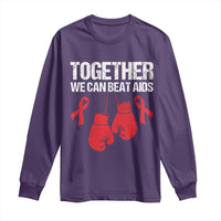 Together We Can Beat AIDS Long Sleeve Shirt Boxing HIV Awareness Gift - Wonder Print Shop