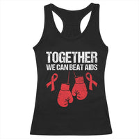 Together We Can Beat AIDS Racerback Tank Top Boxing HIV Awareness Gift - Wonder Print Shop