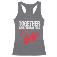 Together We Can Beat AIDS Racerback Tank Top Boxing HIV Awareness Gift - Wonder Print Shop