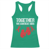 Together We Can Beat AIDS Racerback Tank Top Boxing HIV Awareness Gift - Wonder Print Shop