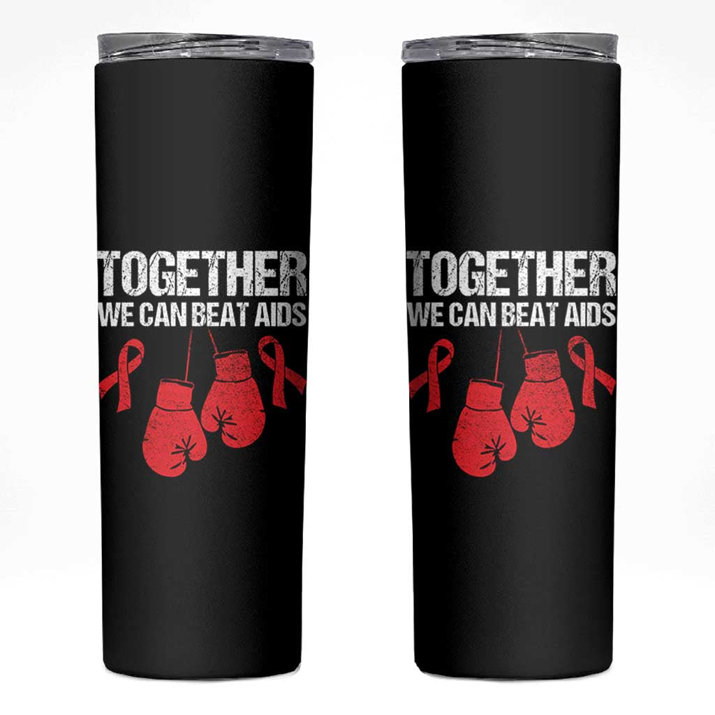 Together We Can Beat AIDS Skinny Tumbler Boxing HIV Awareness Gift - Wonder Print Shop
