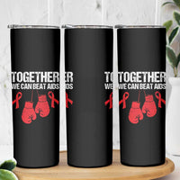 Together We Can Beat AIDS Skinny Tumbler Boxing HIV Awareness Gift - Wonder Print Shop