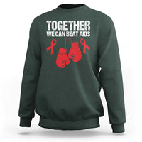 Together We Can Beat AIDS Sweatshirt Boxing HIV Awareness Gift - Wonder Print Shop