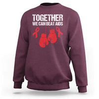 Together We Can Beat AIDS Sweatshirt Boxing HIV Awareness Gift - Wonder Print Shop