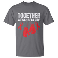 Together We Can Beat AIDS T Shirt Boxing HIV Awareness Gift - Wonder Print Shop