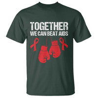 Together We Can Beat AIDS T Shirt Boxing HIV Awareness Gift - Wonder Print Shop