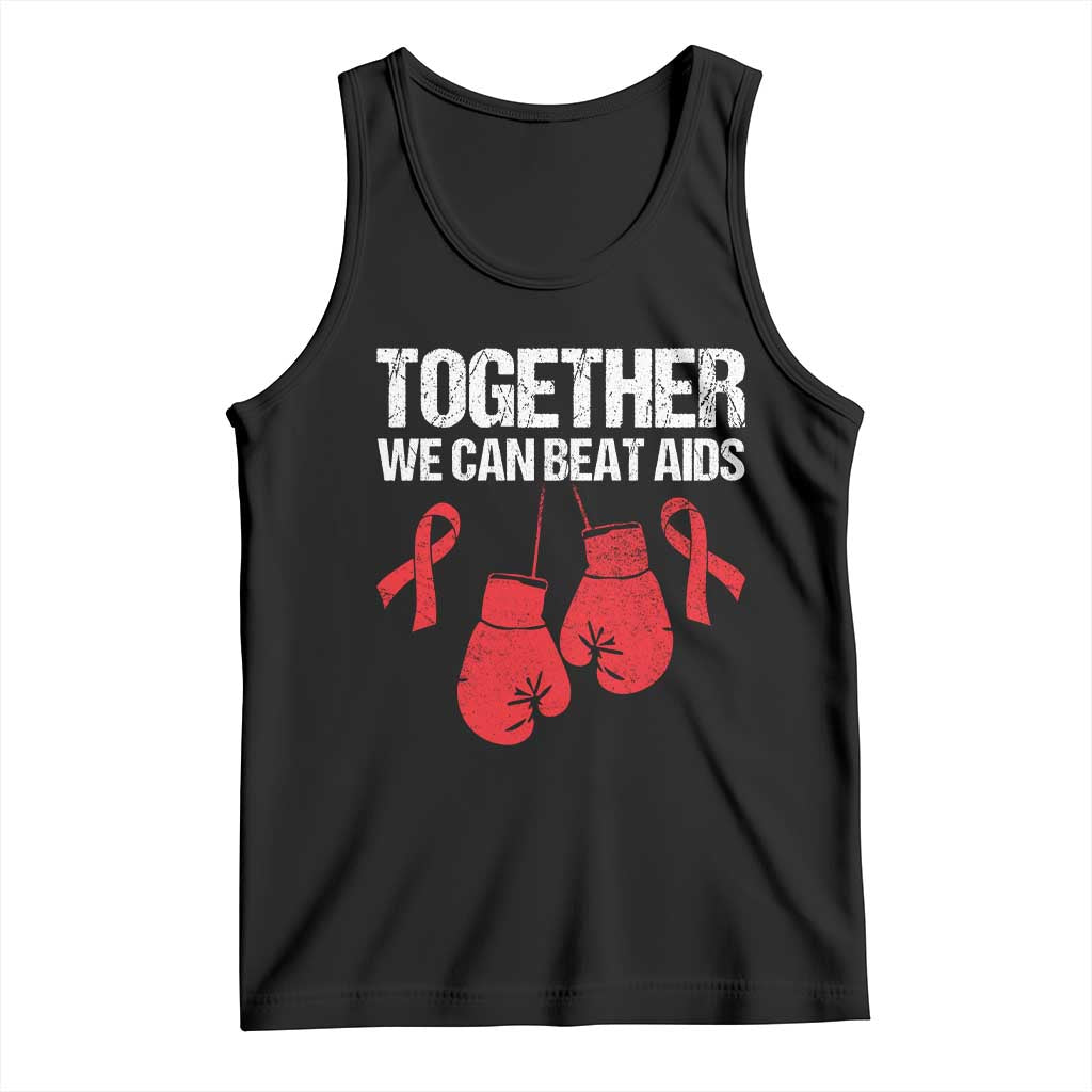 Together We Can Beat AIDS Tank Top Boxing HIV Awareness Gift - Wonder Print Shop