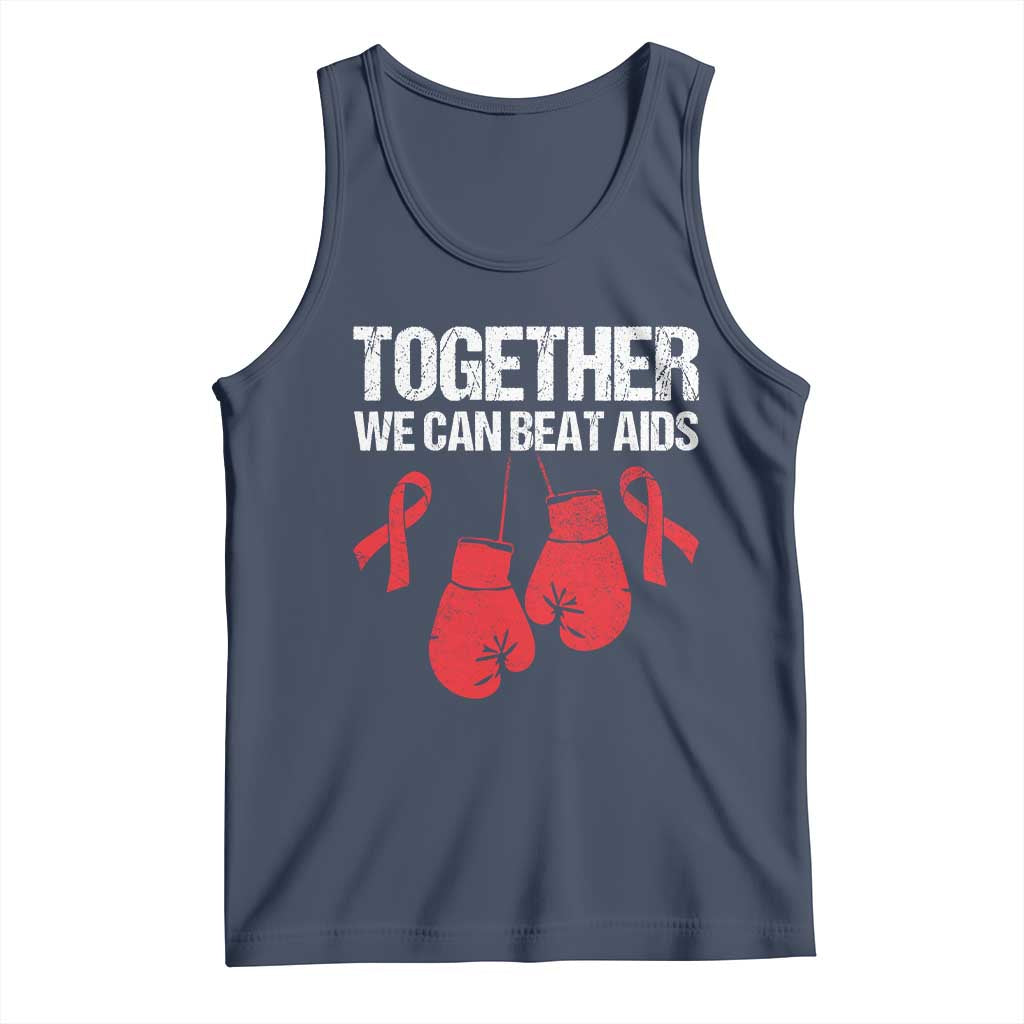Together We Can Beat AIDS Tank Top Boxing HIV Awareness Gift - Wonder Print Shop