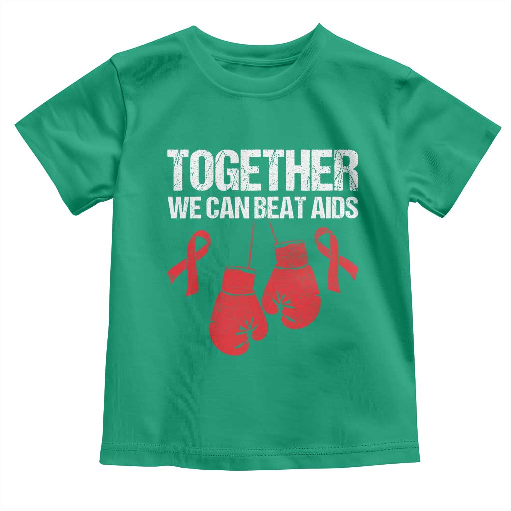 Together We Can Beat AIDS Toddler T Shirt Boxing HIV Awareness Gift - Wonder Print Shop