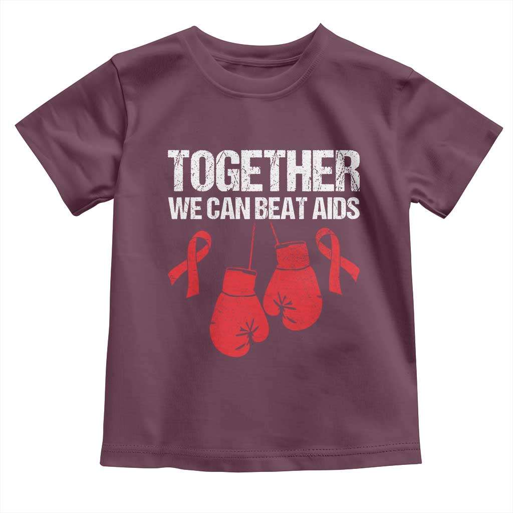 Together We Can Beat AIDS Toddler T Shirt Boxing HIV Awareness Gift - Wonder Print Shop