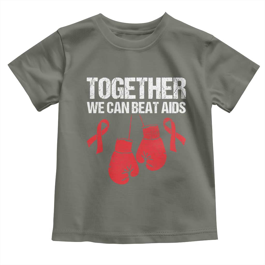 Together We Can Beat AIDS Toddler T Shirt Boxing HIV Awareness Gift - Wonder Print Shop