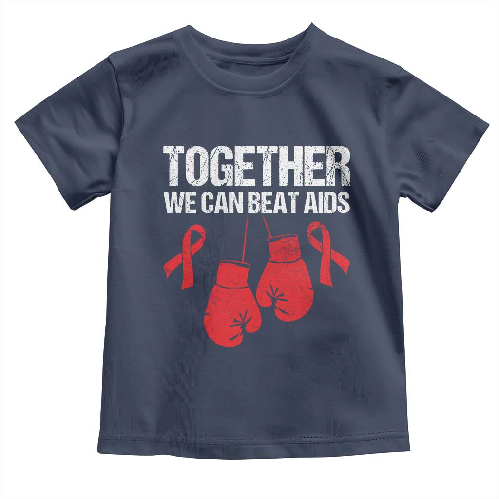 Together We Can Beat AIDS Toddler T Shirt Boxing HIV Awareness Gift - Wonder Print Shop