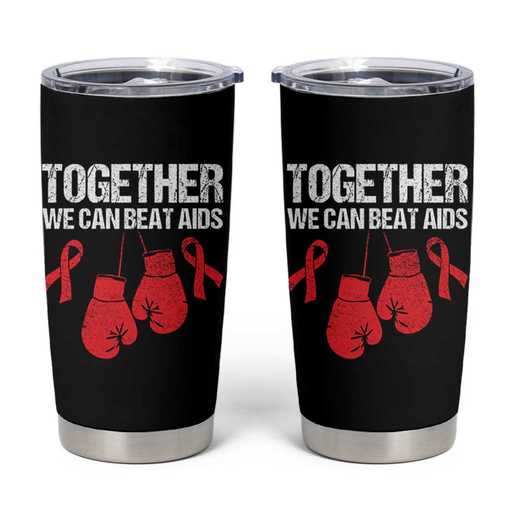 Together We Can Beat AIDS Tumbler Cup Boxing HIV Awareness Gift - Wonder Print Shop