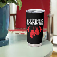 Together We Can Beat AIDS Tumbler Cup Boxing HIV Awareness Gift - Wonder Print Shop