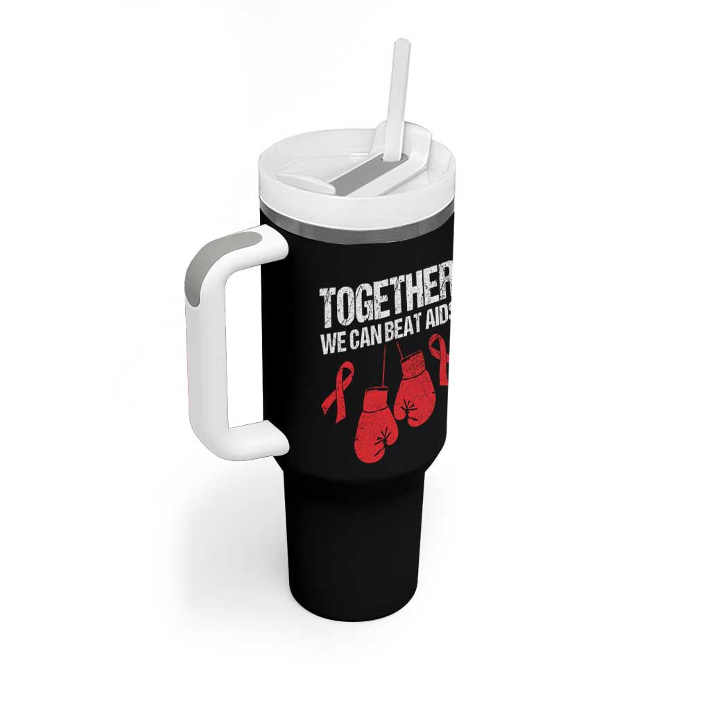 Together We Can Beat AIDS Tumbler With Handle Boxing HIV Awareness Gift - Wonder Print Shop