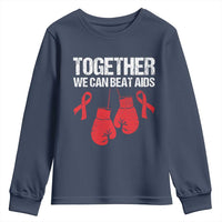 Together We Can Beat AIDS Youth Sweatshirt Boxing HIV Awareness Gift - Wonder Print Shop