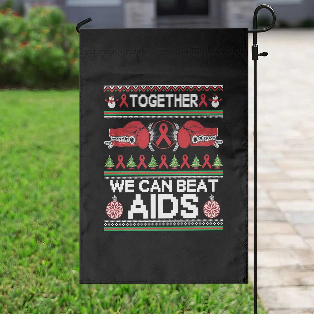 Together We Can Beat AIDS Garden Flag HIV Awareness Boxing Ugly Sweater Gift - Wonder Print Shop