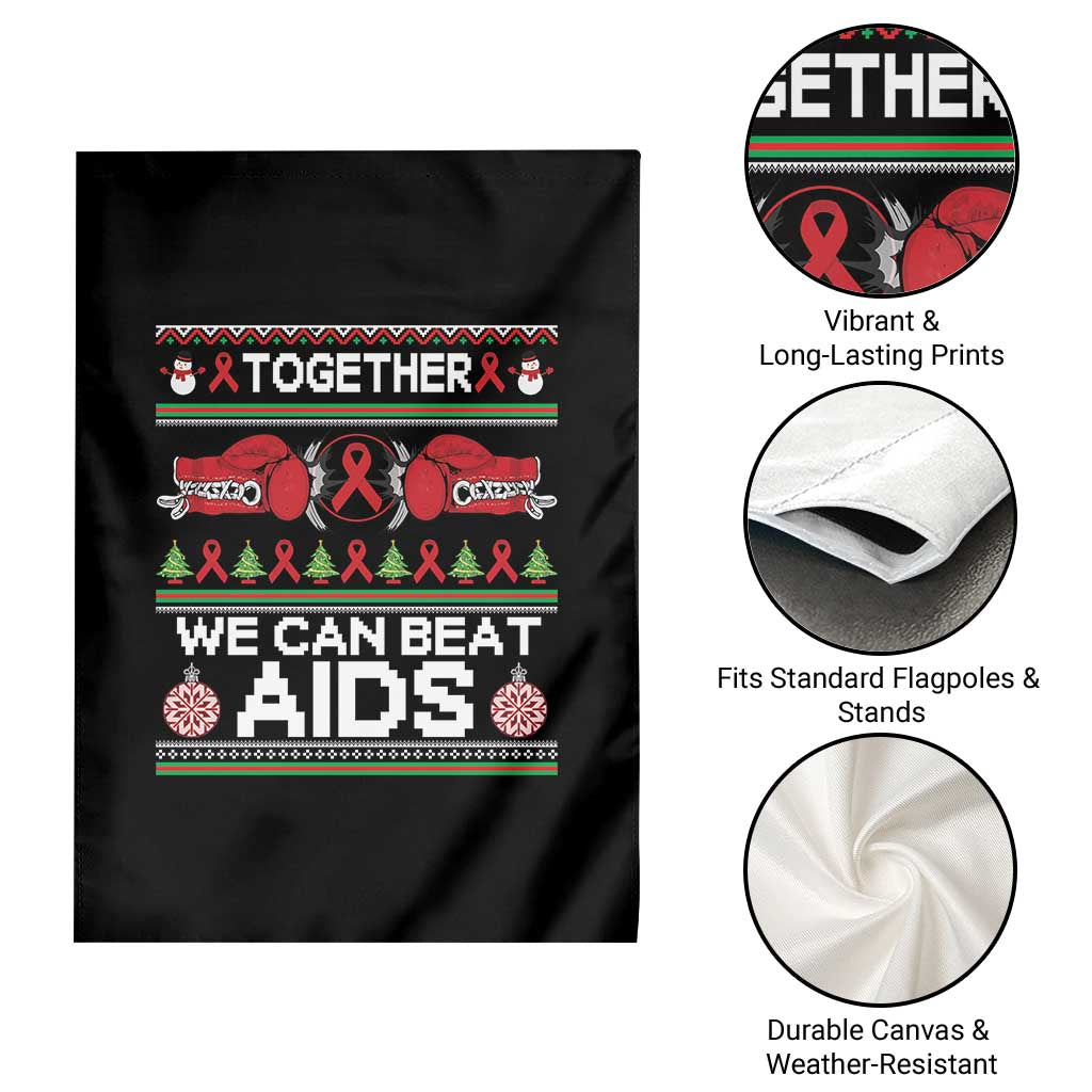 Together We Can Beat AIDS Garden Flag HIV Awareness Boxing Ugly Sweater Gift - Wonder Print Shop