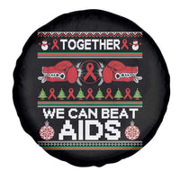 Together We Can Beat AIDS Spare Tire Cover HIV Awareness Boxing Ugly Sweater Gift - Wonder Print Shop