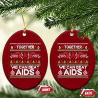 Together We Can Beat AIDS Ceramic Ornament HIV Awareness Boxing Ugly Sweater Gift - Wonder Print Shop
